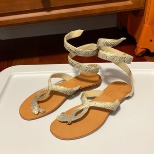 Snakeskin Wrap Sandals